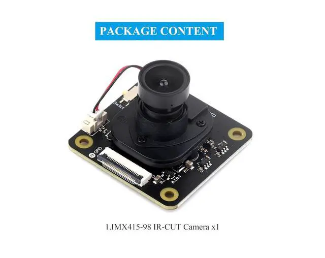 Alt view image 6 of 6 - IMX415-98 IR-Cut 8MP Camera IMX415 Sensor 98° FOV, Suitable for Face Recognition, Road Marking Recognition and License Plate Recognition AI Intelligent Applications, etc.