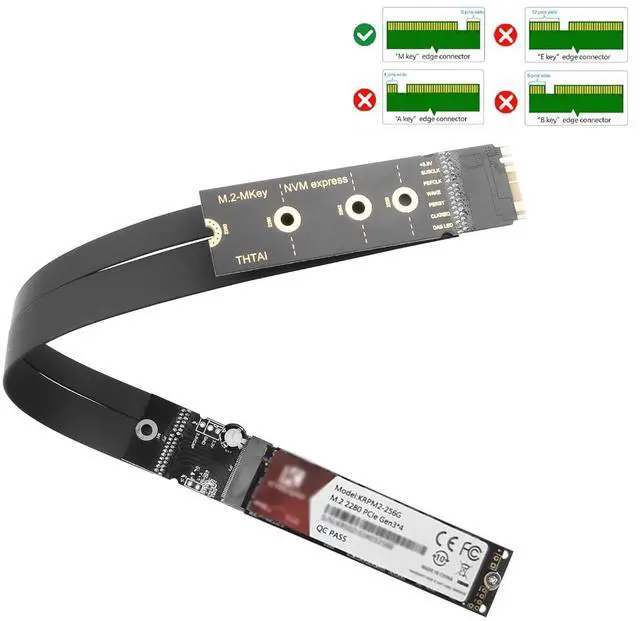 Alt view image 5 of 6 - M.2 NVMe SSD Extension Cable M2 M-Key NVME Male to Female Adapter for Motherboard SSD 2230/2242/2260/2280 NVME Support only (33 cm/13 in)