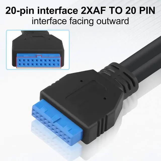 Alt view image 3 of 7 - USB 3.0 Rear Panel Bracket Expansion Cable, 20P-19PIN to Dual USB 3.0 Port Plate with Cable Management, High/Low Profile Bracket for Desktop PC Motherboard