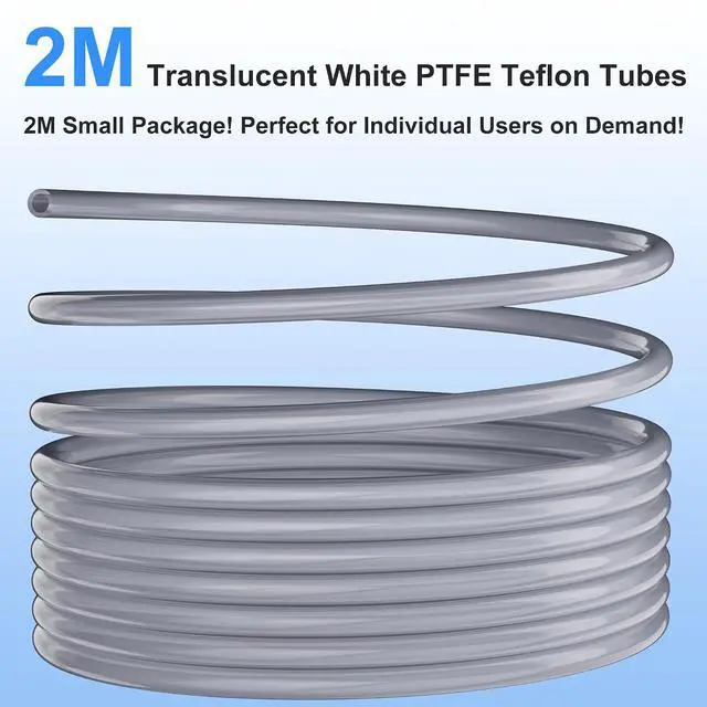 Alt view image 2 of 6 - PTFE Feeding Tube 2.5x4mm 4M Grey for Tronxy P1P AMS A1 mini 3D Printer, 240-260 Heat Resistant with Pipe Cutter