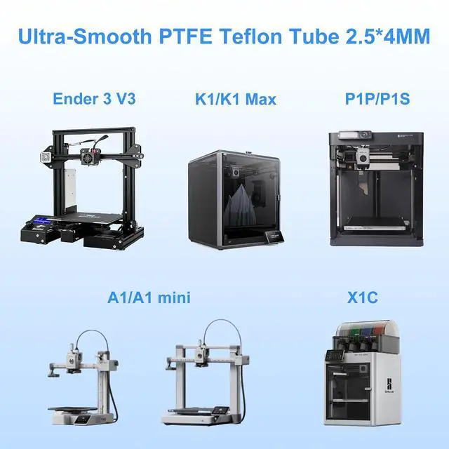Alt view image 4 of 6 - PTFE Feeding Tube 2.5x4mm 4M Grey for Tronxy P1P AMS A1 mini 3D Printer, 240-260 Heat Resistant with Pipe Cutter