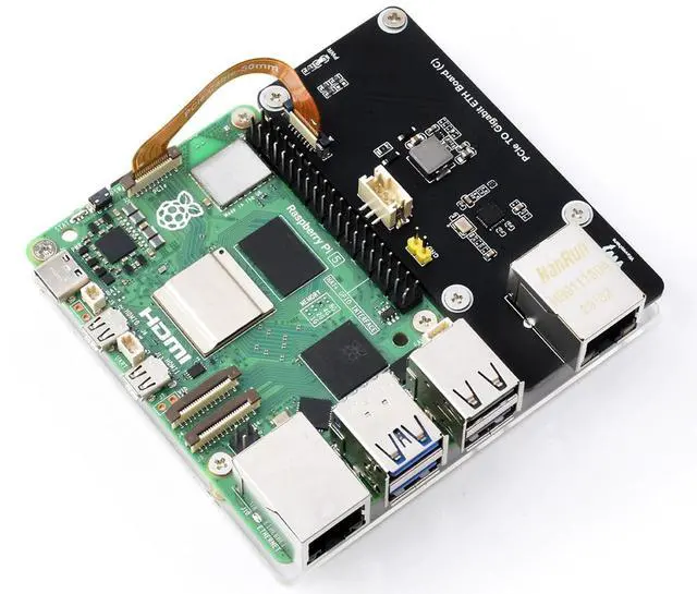 Main image of PCIe to Gigabit ETH Board for Raspberry Pi 5, Supports Raspberry Pi OS, Driver-Free Plug and Play, Raspberry Pi 5 PCIe Adapter with Transparent Acrylic Mounting Plate Side-Mounting Solution