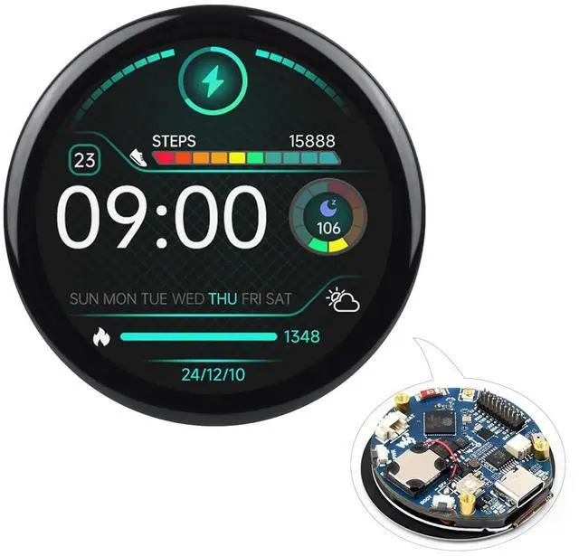Main image of ESP32-S3 1.46inch Round Touch Display Development Board, IPS Display Panel, 412×412 Pixel, Accelerometer and Gyroscope Sensor, Onboard Speaker and Microphone, ESP32 with Display, with Cover Glass