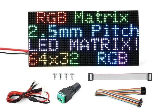 Main image of 2048 RGB Full-Color LED Matrix Panel, 2.5mm Pitch, 64 × 32 Pixels, Compatible with Raspberry Pi/Pico 2W/ Ardu / ESP32, Support Adjustable Brightness, Chainable, Displaying Text, Animation