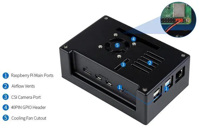 Alt view image 6 of 7 - 4.3 Inch Touch Screen DSI LCD with Case for Raspberry Pi 4B, 800×480 Resolution Monitor IPS Capacitive Screen Support Raspbian/Ubuntu/Kali/Retropie/WIN10 IoT