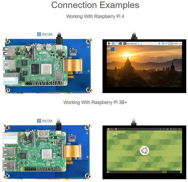 Alt view image 5 of 7 - 5 Inch Touch Screen for Raspberry Pi DSI LCD Screen Monitor 800×480 Display for Raspberry Pi 4B 3B+ 3A+ 3B 2B B+ A+ CM3/3+ Compatible with Raspbian Ubuntu Kali WIN10 IoT RetroPie
