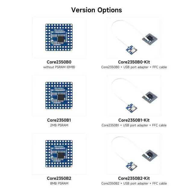 Alt view image 4 of 7 - Core2350B Core Board, Based On Raspberry Pi RP2350B Dual-core & Dual-Architecture Microcontroller, Operating Frequency Up to 150MHz, 2MB PSRAM