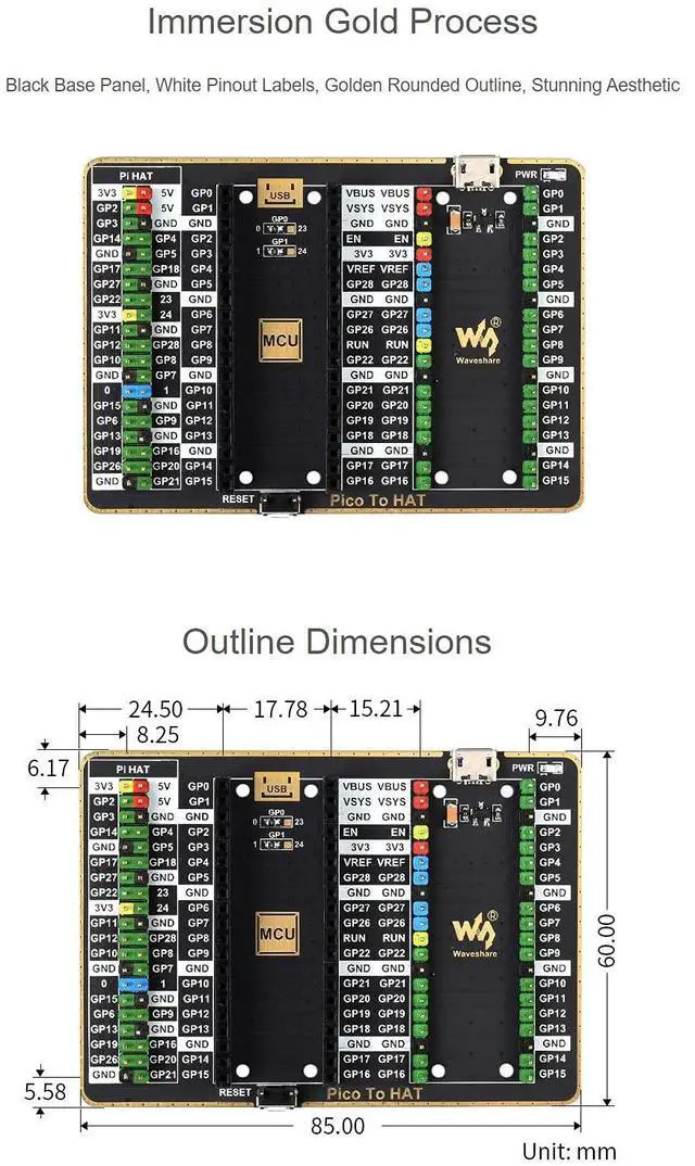 Alt view image 6 of 6 - GPIO Expander for Raspberry Pi Pico 1x Raspberry Pi Standard 40PIN 1x Pico 2×20PIN Header