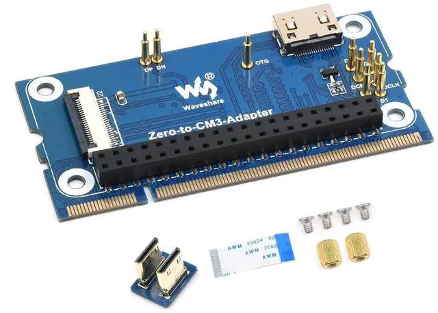 Main image of Pi Zero 2 W to CM3 / CM3+ Adapter, Based on Raspberry Pi 2W, Alternative Solution for Raspberry Pi CM3 / CM3+, Include Mini HDMI Adapter, FFC Cable etc.