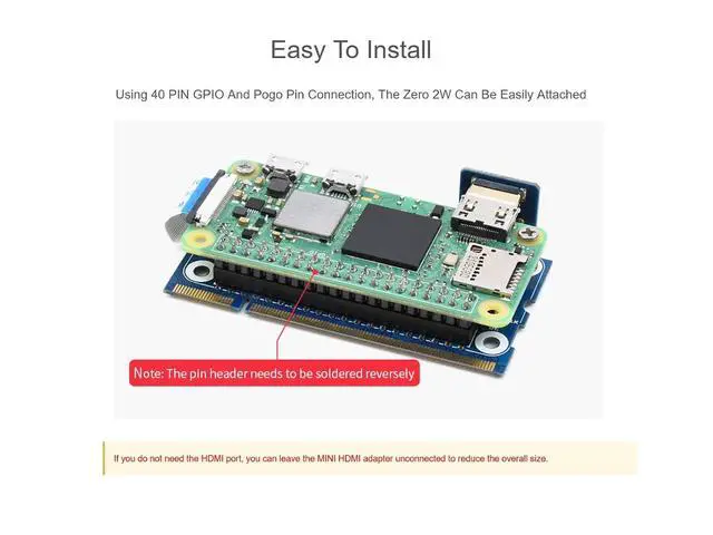 Alt view image 5 of 7 - Pi Zero 2 W to CM3 / CM3+ Adapter, Based on Raspberry Pi 2W, Alternative Solution for Raspberry Pi CM3 / CM3+, Include Mini HDMI Adapter, FFC Cable etc.