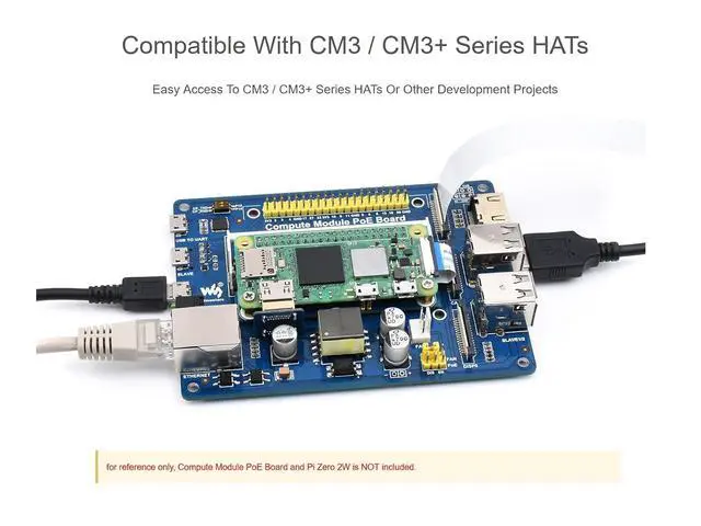 Alt view image 7 of 7 - Pi Zero 2 W to CM3 / CM3+ Adapter, Based on Raspberry Pi 2W, Alternative Solution for Raspberry Pi CM3 / CM3+, Include Mini HDMI Adapter, FFC Cable etc.