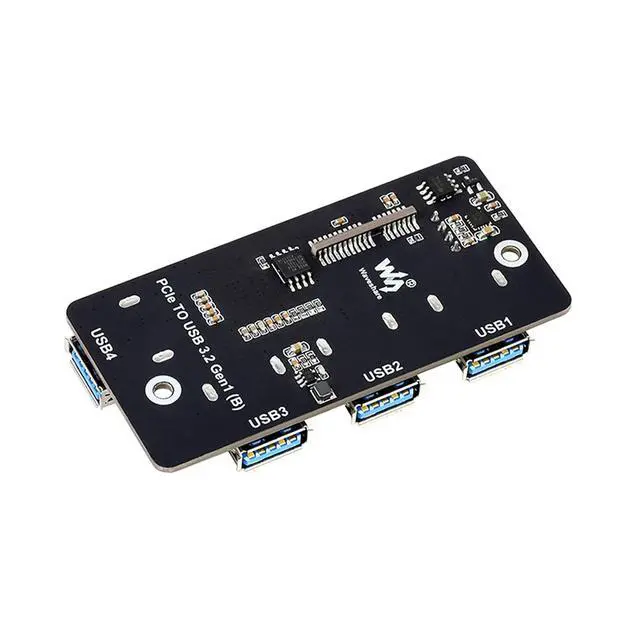 Alt view image 2 of 7 - PCI-E to USB 3.2 Expansion Card for Raspberry Pi Compute Module 4 IO Board, 4x USB 3.2 Gen1 Ports PCIe Adapter Card, PCI Express Converter Card Support Powered from PCIe 12V or 12V DC header