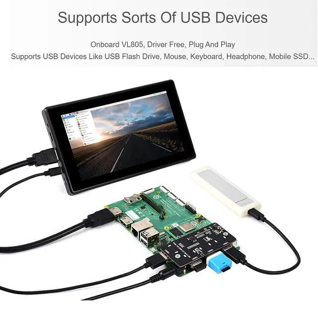 Alt view image 6 of 7 - PCI-E to USB 3.2 Expansion Card for Raspberry Pi Compute Module 4 IO Board, 4x USB 3.2 Gen1 Ports PCIe Adapter Card, PCI Express Converter Card Support Powered from PCIe 12V or 12V DC header