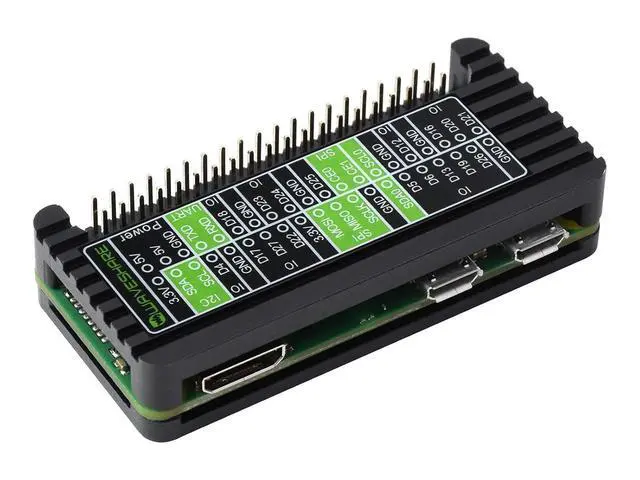 Alt view image 2 of 7 - Aluminum Alloy Case for Raspberry Pi Zero 2 W/Zero W/Zero Series Boards, Comes with Colorful GPIO Label, Built-in HeatSpreader, WiFi Non-Shielding Design