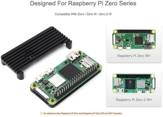 Alt view image 4 of 7 - Aluminum Alloy Case for Raspberry Pi Zero 2 W/Zero W/Zero Series Boards, Comes with Colorful GPIO Label, Built-in HeatSpreader, WiFi Non-Shielding Design