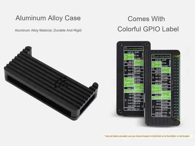 Alt view image 5 of 7 - Aluminum Alloy Case for Raspberry Pi Zero 2 W/Zero W/Zero Series Boards, Comes with Colorful GPIO Label, Built-in HeatSpreader, WiFi Non-Shielding Design