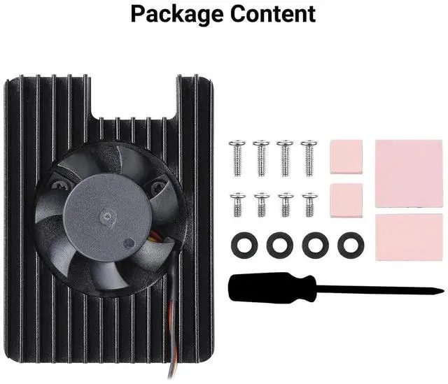 Alt view image 7 of 7 - Cooling Fan for Raspberry Pi Compute Module 4 CM4, All-in-one Heatsink, PWM Speed Adjustable, 8000±10% RPM, Low Noise, with Thermal Tapes