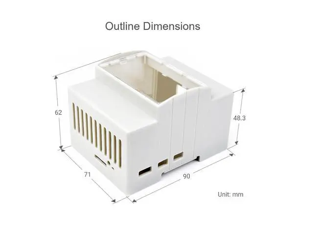 Alt view image 6 of 6 - Case for Raspberry Pi 5, DIN Rail ABS Case Compatible with Raspberry Pi Hats PoE HAT (F), RS485 CAN HAT etc. Clear Top Window, Large Inner Space, Injection Moduling