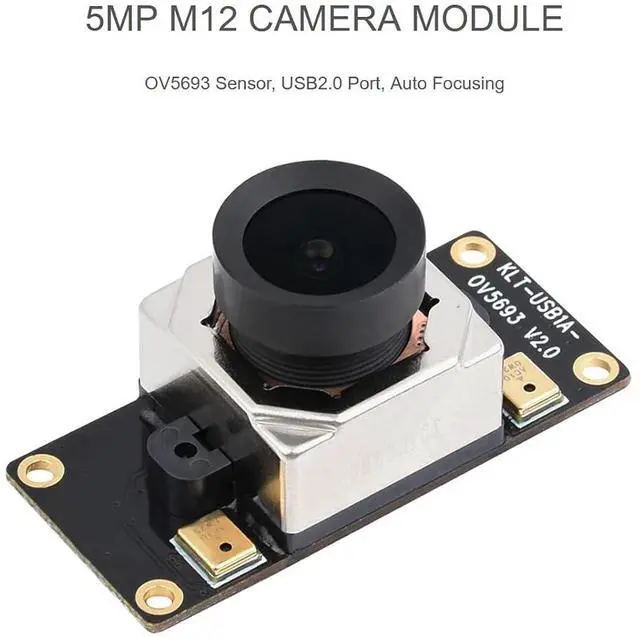 Alt view image 3 of 7 - 5MP USB Camera Module Compatible with Windows PC, Raspberry Pi and Jetson Nano Developer Kit, Fixed-Focus Auto Focusing M12 Camera Module, OV5693 Sensor, 2.1 F, 2.5mm EFL, 135° FOV