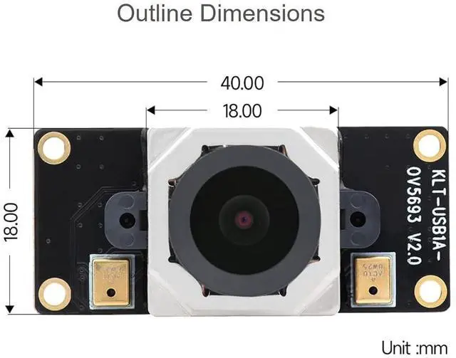 Alt view image 6 of 7 - 5MP USB Camera Module Compatible with Windows PC, Raspberry Pi and Jetson Nano Developer Kit, Fixed-Focus Auto Focusing M12 Camera Module, OV5693 Sensor, 2.1 F, 2.5mm EFL, 135° FOV