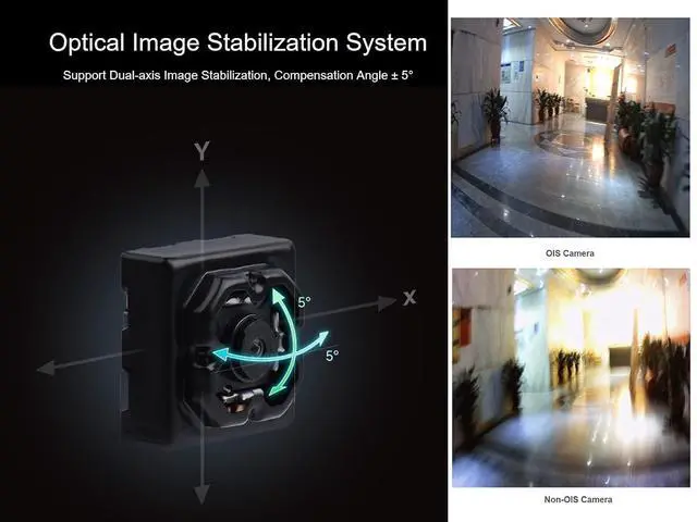 Alt view image 3 of 7 - OV5647 Camera Module for Raspberry Pi 4B/3B+/3A+, 5MP Optical Image Stabilization Camera, FOV 70°, 3.2mm Lens, F2.8 Aperture, Support Dual-axis Image Stabilization, Compensation Angle ± 5°