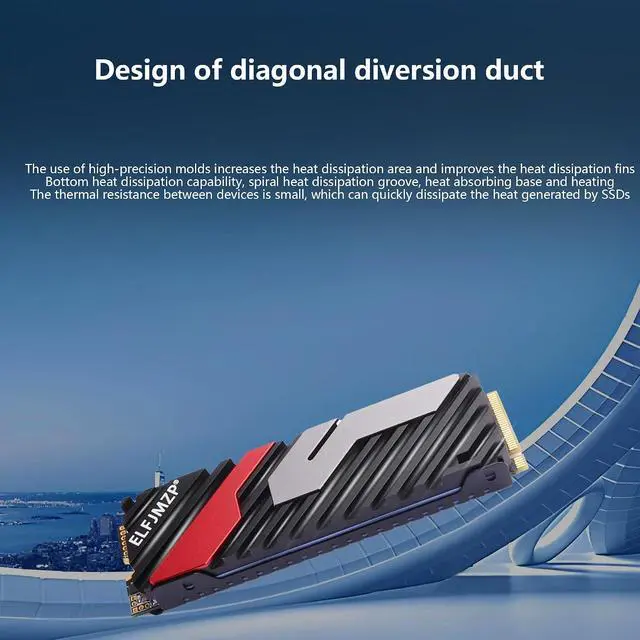 Alt view image 6 of 7 - M.2 SSD 2280 High Performance SSD Cooling Vest for PC/PS5 Adaptable to Mainstream SSD 990 980 970 SN850 SN750 SN570 5307 4cm/2.9in Black
