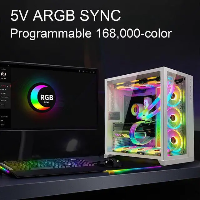 Alt view image 6 of 7 - 17 LED ARGB Strip with Magnetic Adhesion, 5V 4PIN Addressable, White Aluminum + Diamond Light-Diffusing Cover, Attach to PC Case Inside, 550mm Cable & Custom Effects
