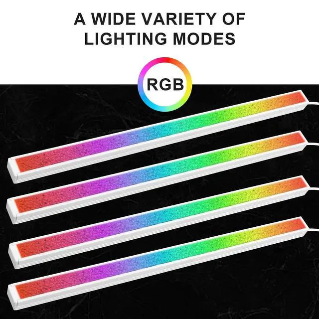 Alt view image 7 of 7 - 17 LED ARGB Strip with Magnetic Adhesion, 5V 4PIN Addressable, White Aluminum + Diamond Light-Diffusing Cover, Attach to PC Case Inside, 550mm Cable & Custom Effects