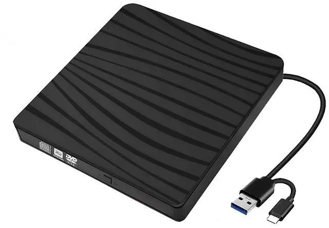 Main image of External CD/DVD Drive for Laptop, USB A/C 3.0 CD DVD Player Portable +/-RW Burner CD ROM Reader Writer Disk Duplicator Compatible with Laptop Desktop PC Windows Apple Mac Pro MacBook Linux