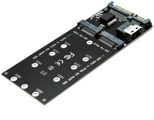 Main image of Combo M.2 NVMe SSD to SFF-8654 Slimline SAS(PCIe),NGFF to SATA Adapter Card (Not Support NVEM SSD to SATA or M.2SATA to SFF-8654)