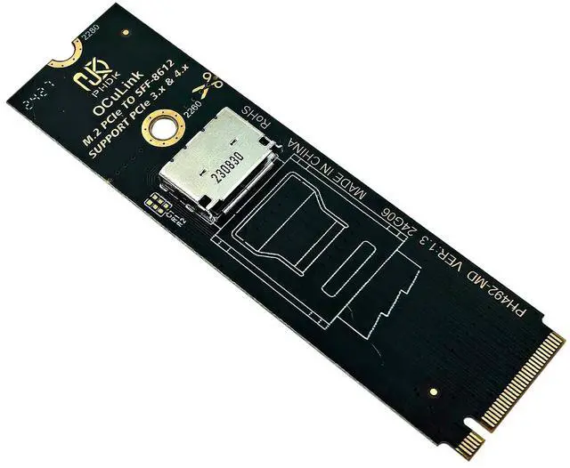 Main image of Oculink SFF-8611/8612 to M.2 NVMe M-Key Interface Adapter Card (360 Degree)