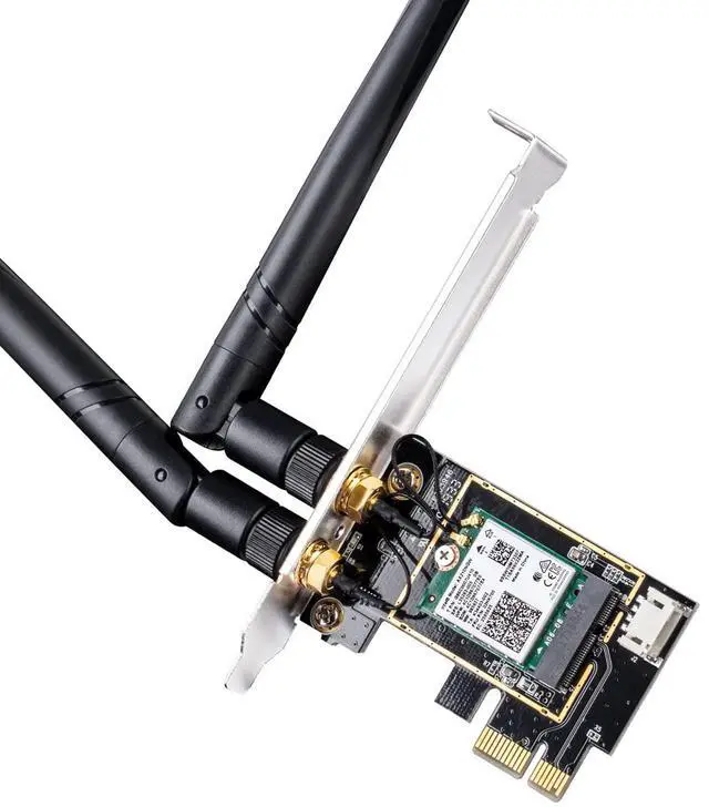 Main image of AX3000 Wi-Fi 6 Bluetooth 5.0 PCIe WiFi Card for Desktop PC WE3000 | Win10/11 64-bit OS Support; 2.4/5GHz Dual Band 2402+574 Mbps; 1024-QAM Tech; WPA3 Security; MU-MIMO OFDMA; Two 5dBi Antenna