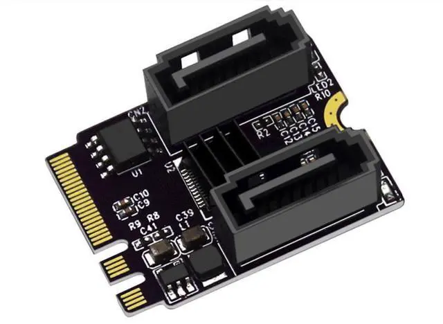 Main image of M.2 NGFF Key A+E to Dual SATA 3.0 Ports Adapter Extension Card Chipset JMB582(Only Fit A-Key or E-Key WiFi Port)