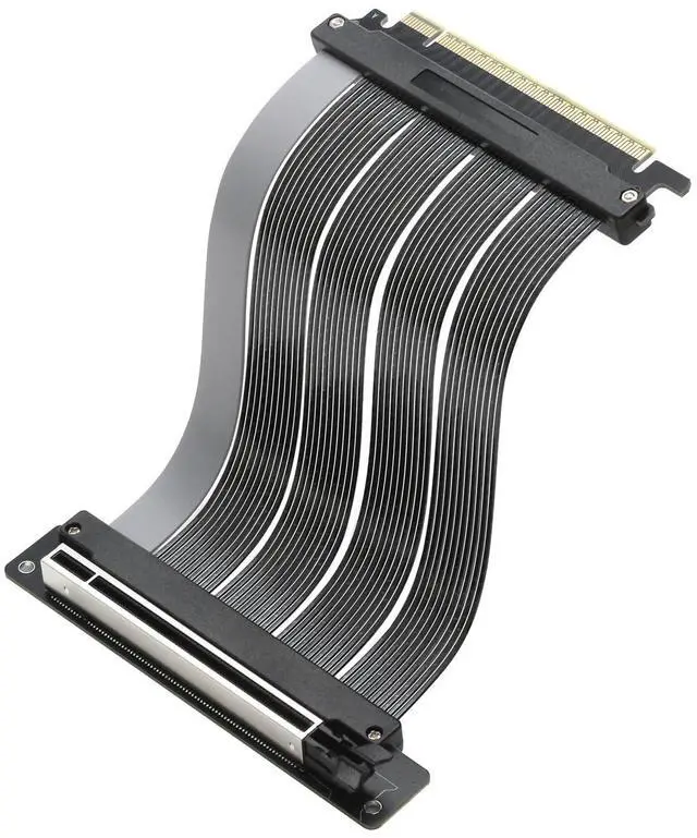 Main image of PCIe 5.0 X16 Riser Cable Graphics Card Extension Cable, Vertical Mount GPU Riser Cable for PC Case, Support PCI Express 5.0/4.0/3.0, High-Speed Shielded Flex Ribbon (20CM,Right angle-90 degrees)