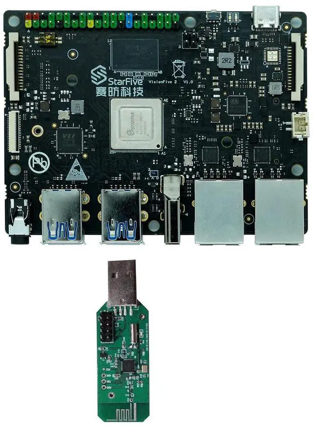Main image of StarFive VisionFive2 RISC-V Single Board Computer, 8G Early Bird with WiFi dongle, StarFive JH7110 with RISC-V U74, Dual LAN Port with 2 x 1Gbit (Version B)