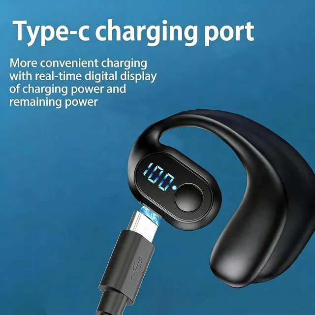 Alt view image 4 of 7 - Running Headphones with Display Screen, Ear-Hook Design, 9D Deep Bass, 16MM Driver, 30-Hour Playtime