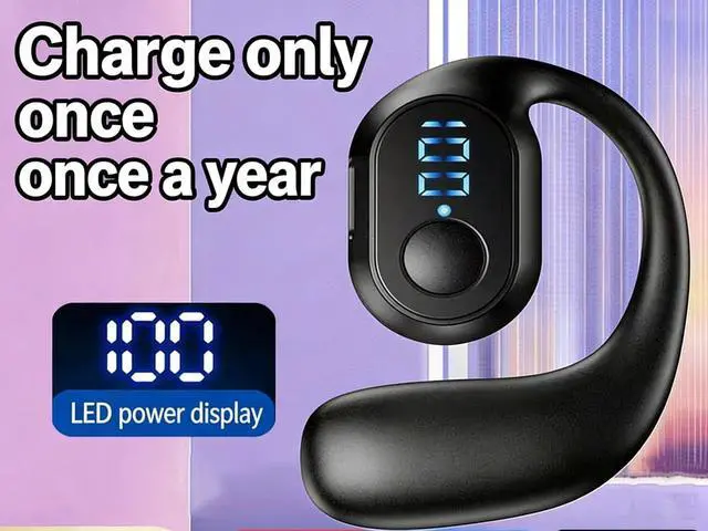 Alt view image 5 of 7 - Running Headphones with Display Screen, Ear-Hook Design, 9D Deep Bass, 16MM Driver, 30-Hour Playtime