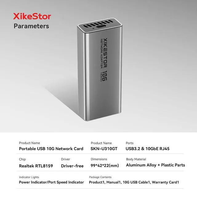 Alt view image 3 of 7 - USB C 10G Ethernet Adapter USB to 10Gb RJ45 Network Card | Realtek RTL8159, compatible with Thunderbolt 3/4/5, fanless aluminum cooling, low power for laptop, PC, NAS, Windows