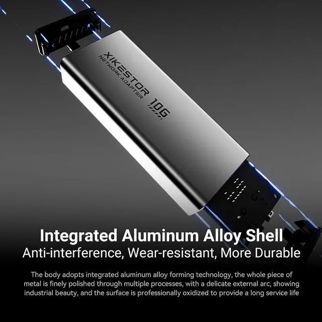Alt view image 6 of 7 - USB C 10G Ethernet Adapter USB to 10Gb RJ45 Network Card | Realtek RTL8159, compatible with Thunderbolt 3/4/5, fanless aluminum cooling, low power for laptop, PC, NAS, Windows