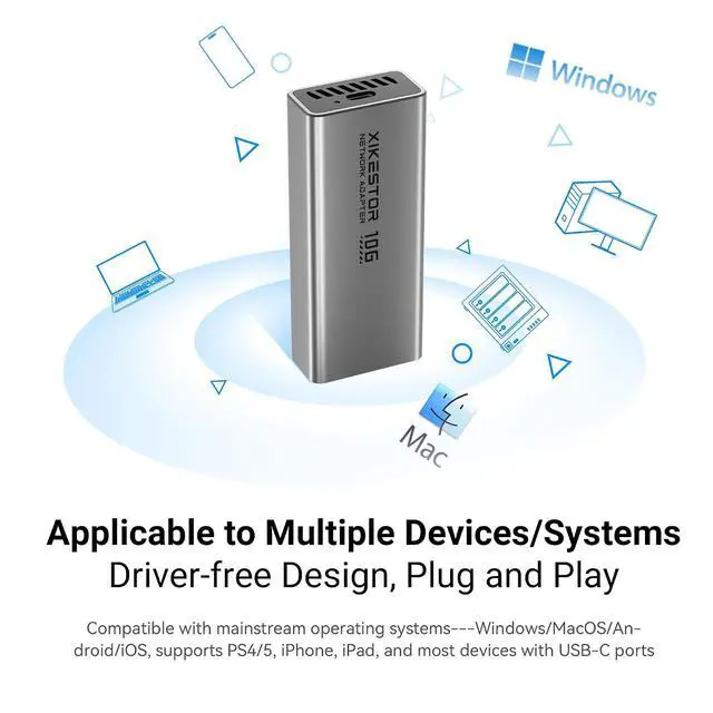 Alt view image 7 of 7 - USB C 10G Ethernet Adapter USB to 10Gb RJ45 Network Card | Realtek RTL8159, compatible with Thunderbolt 3/4/5, fanless aluminum cooling, low power for laptop, PC, NAS, Windows