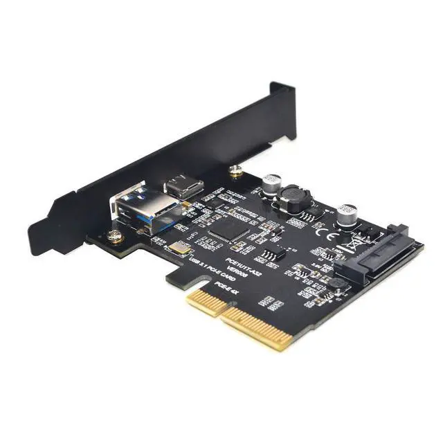 Alt view image 2 of 4 - PCI-E 4X to USB 3.0 Adapter,PCI Express Type C Gen 2 Expansion Card with Asmedia Chipset ASM3142