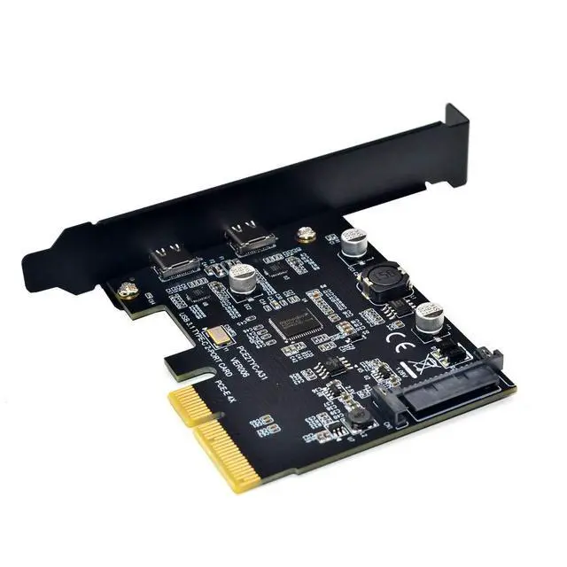 Alt view image 4 of 4 - PCI-E 4X to USB 3.1 Adapter,PCI Express Type C Gen 2 (10 Gbps) 2-Port Expansion Card with Asmedia Chipset ASM3142 (Dual Type C)