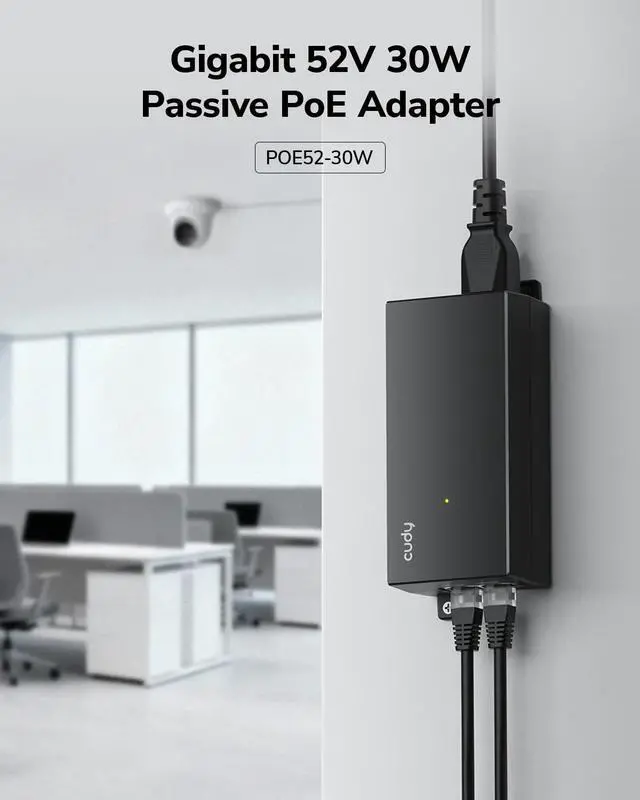 Alt view image 2 of 7 - POE52-30W 52V-30W DC Passive PoE Injector, Gigabit PoE Adapter, Plug and Play, Up to 100 Meters (328 feet), Desktop/Wall-Mount, Easy to Install
