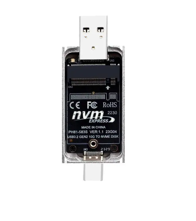 Alt view image 4 of 5 - NVME to USB 3.0 Adapter Card,USB 3.1 Type C Gen 2 to M.2 NVMe SSD Converter 10Gbps PCIe Based M Key Hard Drive Reader (Only Support 2230 NVME SSD)