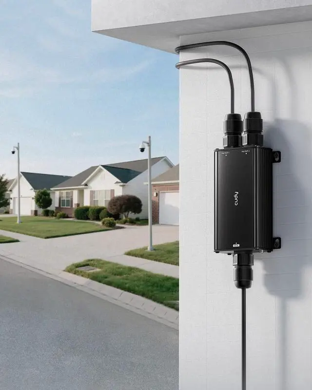 Alt view image 7 of 7 - 2 Channel Gigabit Outdoor PoE++ Extender, 2 Output PoE Ports, IP67 Waterproof, 1000Mbps, PoE Repeater/Amplifier/Booster, Wall-Mount, Comply with 802.3bt/at/af, POE25