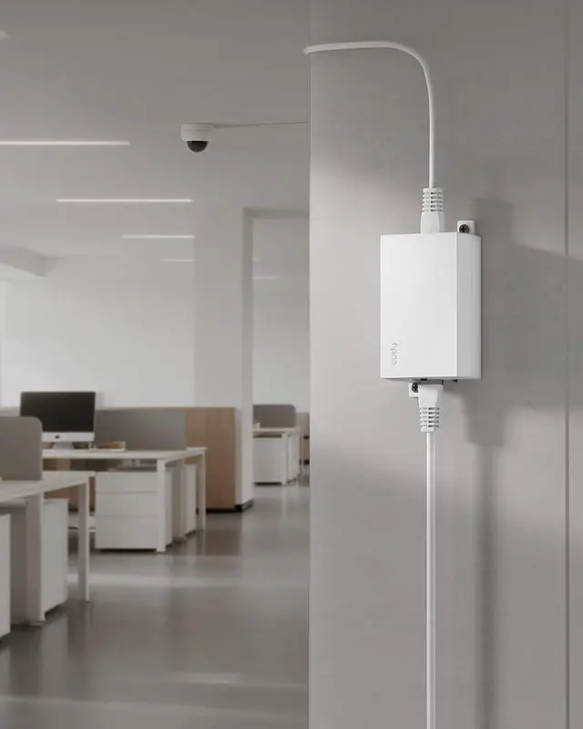 Alt view image 7 of 7 - 30W Gigabit PoE+ Injector Adapter 1-Port LAN 820ft Wall-Mount POE10 | IEEE 802.3at/af Standard Plug & Play Auto-Sensing Power for CCTV IP Cameras Wireless APs VoIP Phones Shielded RJ45 100-240V