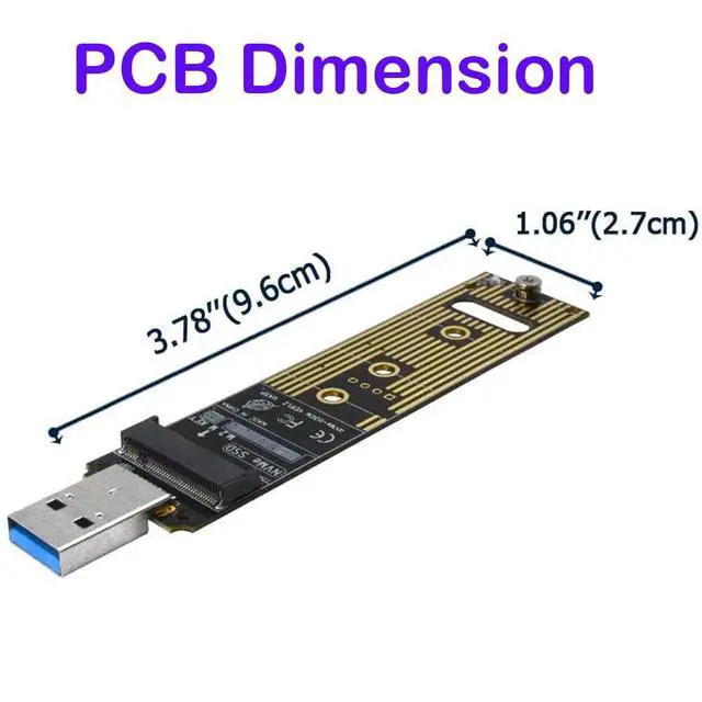 Alt view image 4 of 5 - nVME USB SSD Card,USB 3.0 M.2(NGFF) M Key SSD External Case Box