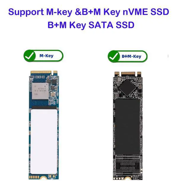 Alt view image 6 of 6 - NVME to USB 3.0 Docking Station,M.2 SSD to Type C Portable External Enclosure for Both M.2 (M Key) NVMe SSD and (B+M Key) SATA-Based SSD Compatible with Thunderbolt 4/3