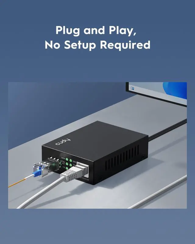 Alt view image 5 of 6 - MC220 Gigabit SFP to RJ45 Fiber Media Converter, Fiber to Ethernet Converter, Plug and Play, Metal Casing, Versatile Compatibility, Auto-Negotiation