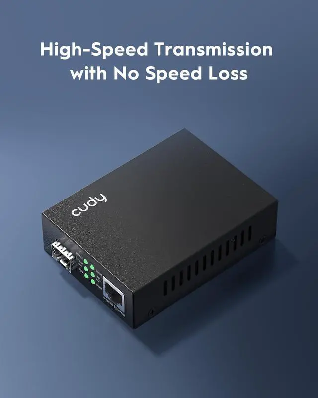 Alt view image 4 of 6 - MC220 Gigabit SFP to RJ45 Fiber Media Converter, Fiber to Ethernet Converter, Plug and Play, Metal Casing, Versatile Compatibility, Auto-Negotiation